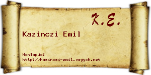 Kazinczi Emil névjegykártya