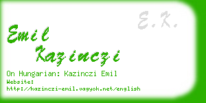 emil kazinczi business card